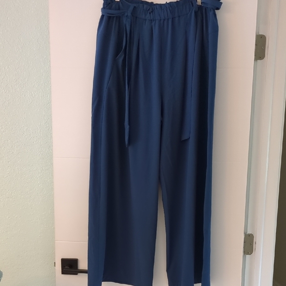 All in Motion Ocean Blue Wide Leg Paper Bag PullOn Athleasure High Waist PantsXL - Picture 1 of 5